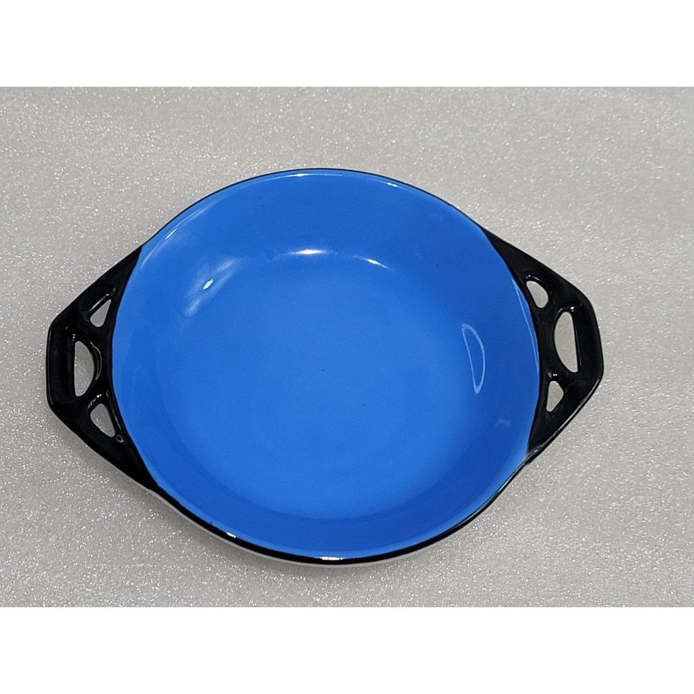 Vintage J Schneider & Co Trinket Dish Cobalt Blue Black Czechoslovakia Bowl